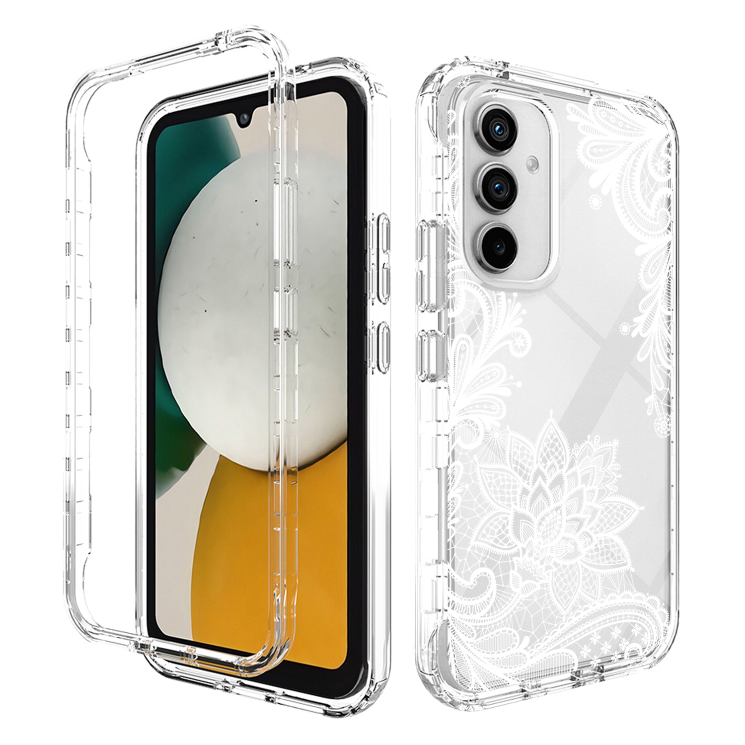 For Samsung Galaxy A34 5G PC Frame TPU Transparent Phone Case Pattern Printing Anti-scratch Cover For Samsung Galaxy A34 5G PC Frame TPU Transparent Phone Case Pattern Printing Anti-scratch Cover